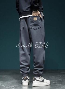 it neith BIAS高端重磅卫裤男2025宽松大码秋冬加绒休闲裤运动裤