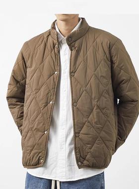 it Afternnaths潮牌！覆古菱形格棉服男轻薄棉袄保暖简约百搭春秋