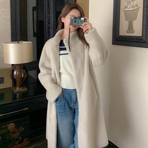 CHLENADY貂绒大衣高级感轻奢慵懒风獭兔毛皮草名媛毛毛外套女冬季