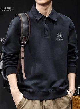 it neith BIAS潮牌高端重磅POLO衫卫衣男加绒秋冬款长袖宽松大码