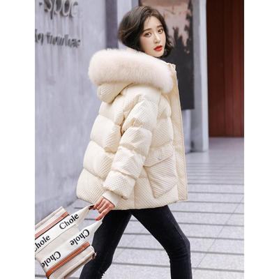 ROUJE NAIVE羽绒服女士百搭冬款小个子宽松面包服白鸭绒短款外套