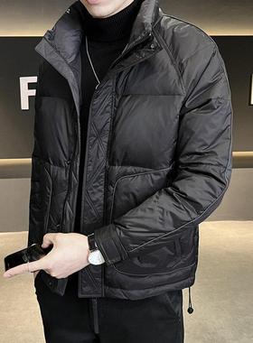 ZaSaFran~轻薄羽绒服男短款冬季潮牌帅气立领保暖加厚白鸭绒外套