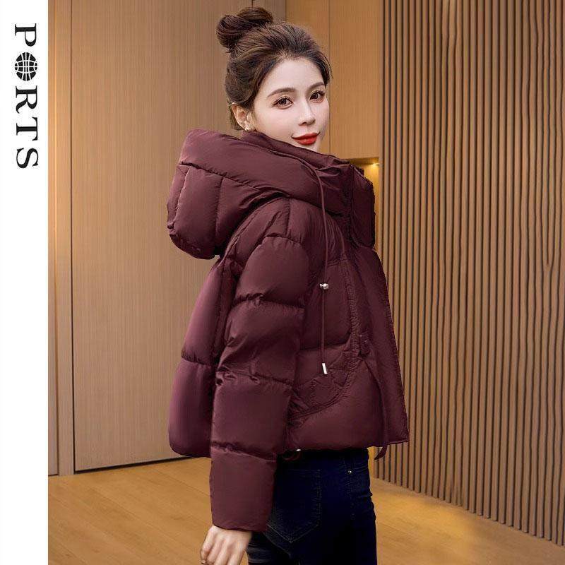 短款羽绒服女款秋冬季2025年新款时尚洋气白鸭绒高级感酒红色外套