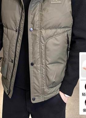 PALM CITY连帽羽绒马甲男士秋冬季装2025新款外穿背心轻薄保暖