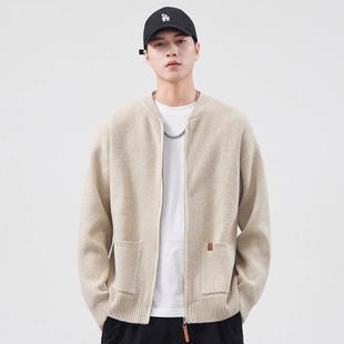 Afternnaths潮牌 慵懒风针织衫 拉链开衫 新款 线衣 毛衣男秋冬季