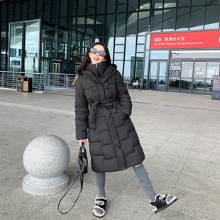 羽绒棉服女中长款2025冬季新款时尚宽松收腰显瘦加厚保暖棉袄外套