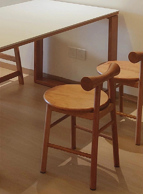 中古带靠背儿童矮餐凳实木家用卧室软包梳妆圆凳简约换鞋小板凳椅