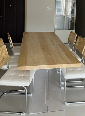 网红藤编奶油风餐椅法式中古瓦西里靠背椅子软包皮休闲白色办公椅