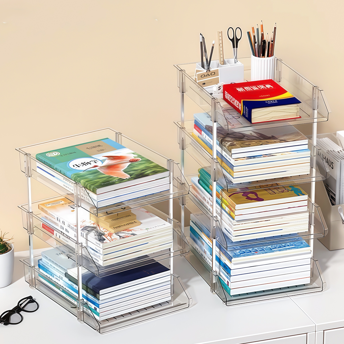 桌面书本收纳架大容量书桌置物架