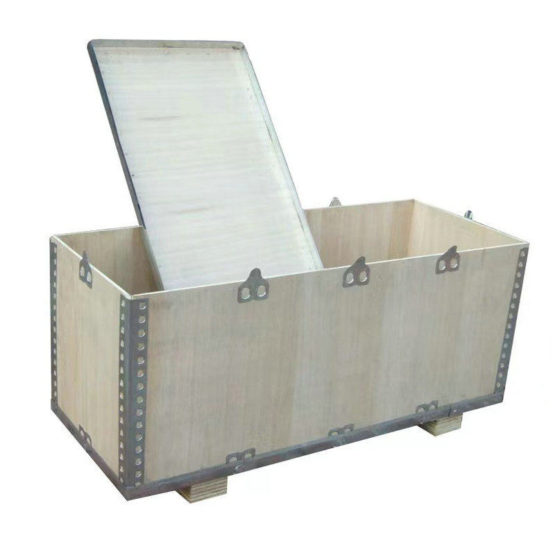 厂家钢边免熏蒸木箱可拆卸航空运输包装木箱胶合板钢带包边箱运费