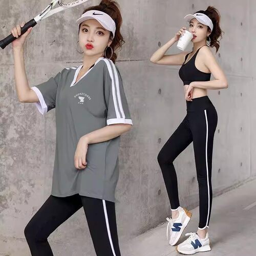 新款运动服套装女宽松透气大码遮臀显瘦休闲跑步打球瑜伽服健身服
