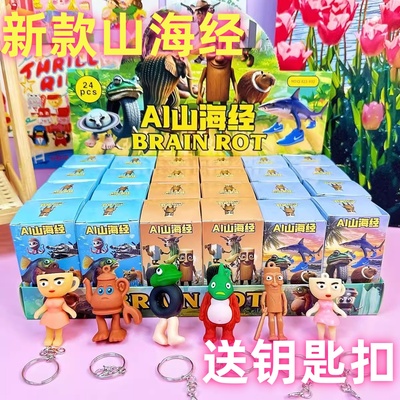 24入外国ai山海经洞洞乐盲盒搞怪玩偶公仔木棍人戳戳乐盲盒玩具
