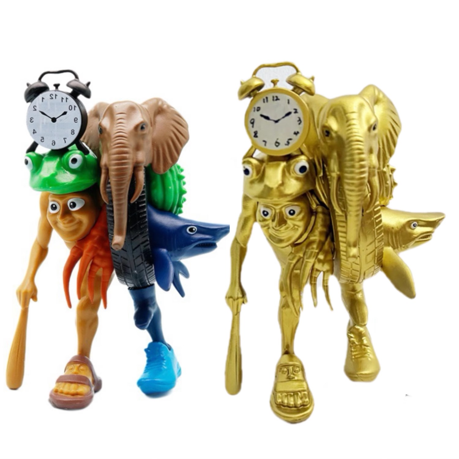 新款黄金版18cm木棍人融合怪拼装积木通通哥美国Ai山海经手办模型