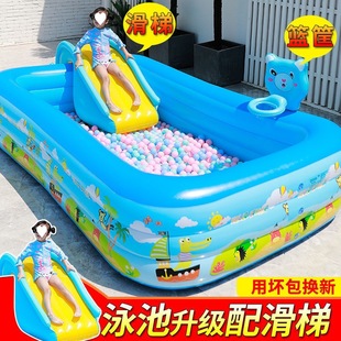 儿童充气游泳池家用室内大型折叠户外喷水滑梯小孩玩水池宝宝洗澡