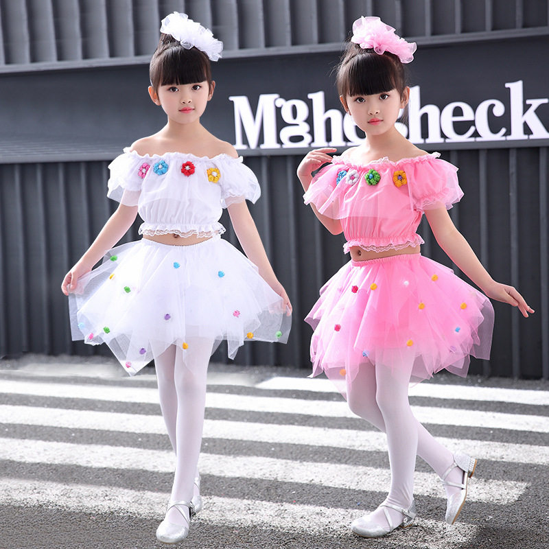 2018新款儿童公主裙演出服女童蓬蓬纱裙幼儿园女孩亮片舞蹈表演服