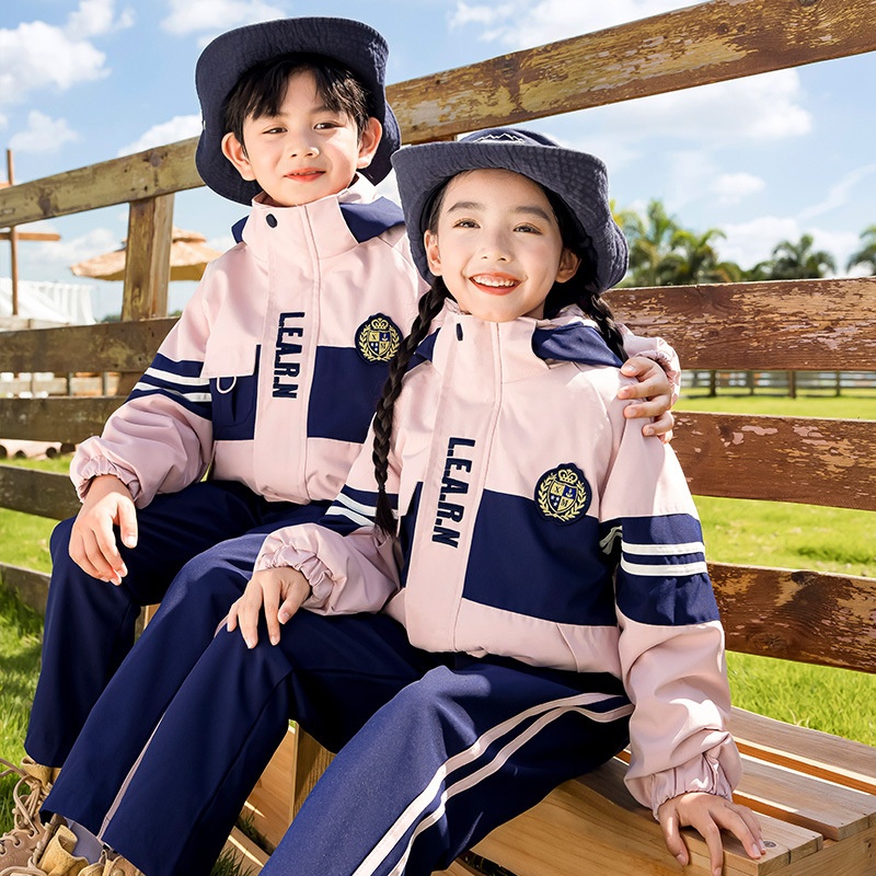 幼儿园园服冬季冲锋衣三合一三件套 小学生班服加绒套装 儿童