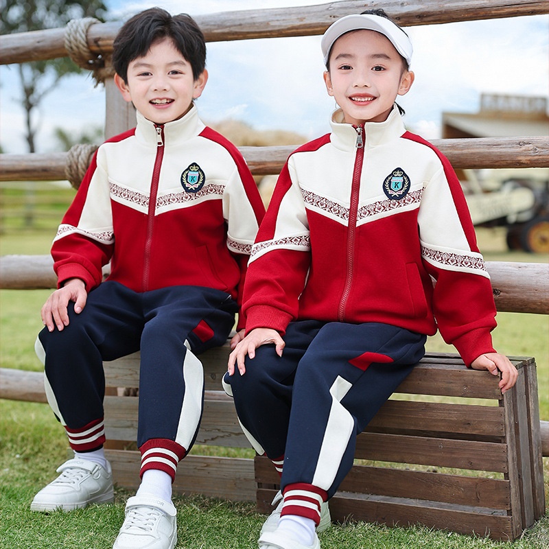 中小学生班服幼儿园园服英伦风校服春夏装纯棉运动棒球服套装工厂