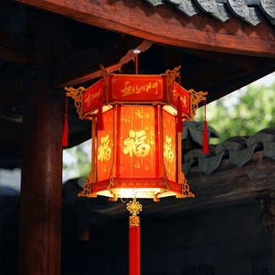 2026新年灯笼发光春节过年中式 饰挂件阳台喜庆布置 手工仿古宫灯装