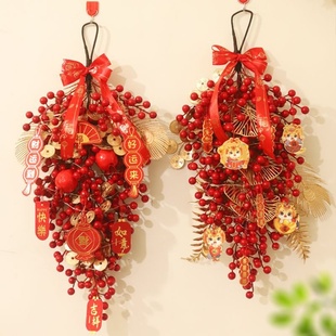 2026新年过年装 饰福字挂件马年场景布置客厅玄关喜庆花环挂饰乔迁