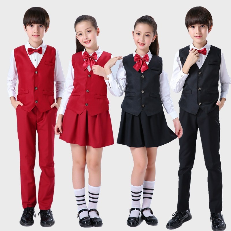 元旦儿童合唱演出服男女童中小学生大合唱团诗歌朗诵礼服表演服装