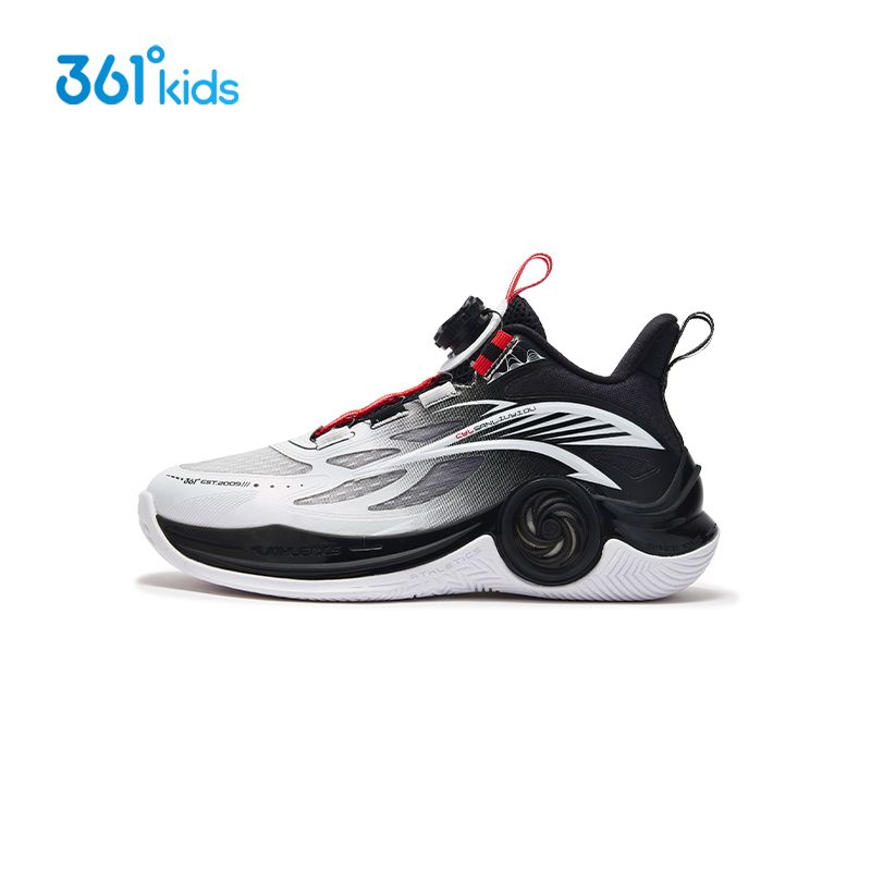 361度童鞋男款篮球鞋2025年新款网面旋钮扣橡胶底防滑运动鞋