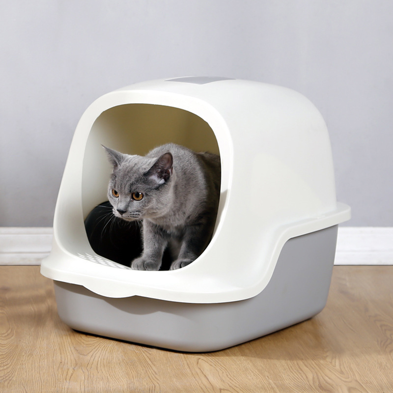 宠物猫砂盆便盆猫厕所大号猫砂便盆全封闭式防臭防外溅猫沙盆屎盆