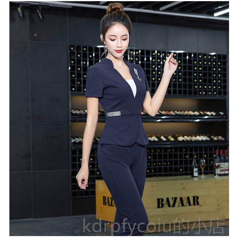 正品新浴款洗足疗裤子显套装浴美容师按摩瘦女足店桑拿技师服工作