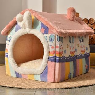 通圣用狗窝宠物 正品 猫窝窝四季 通用可拆洗诞封闭式 网红猫房子四季