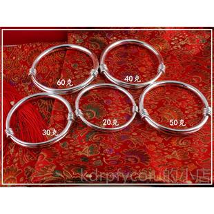 光 實心伸縮拉粗細(xì)可調(diào)節(jié)手鐲 面銀 純手工可定制9推99純銀銀 正品