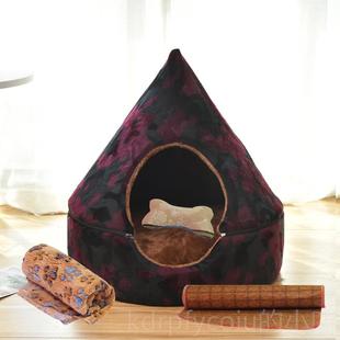 正品 狗窝可物拆洗冬天保暖宠 猫窝四季 用猫咪床通宠物别床墅封闭式