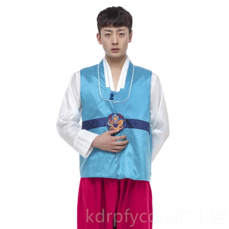 正品2族025韩国传统舞蹈韩服男士装表演服大长今朝鲜族少民演数出