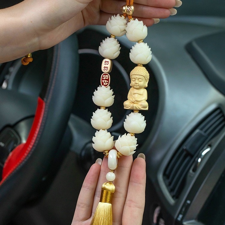 莲花佛像汽车后视镜挂件车内吊饰
