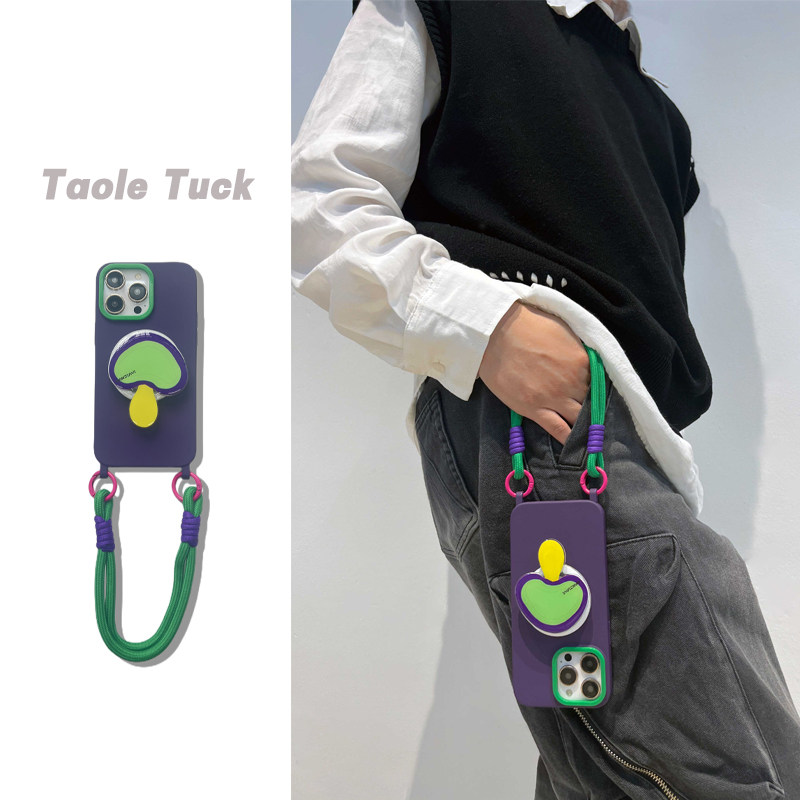 适用苹果15promax手机壳紫色蘑菇带磁吸气囊支架15挂绳iPhone14promax全包防摔13保护套手拎短绳防摔日系斜挎,3C数码配件,手机保护套/壳,淘宝优惠券,粉丝福利购,淘宝优惠卷