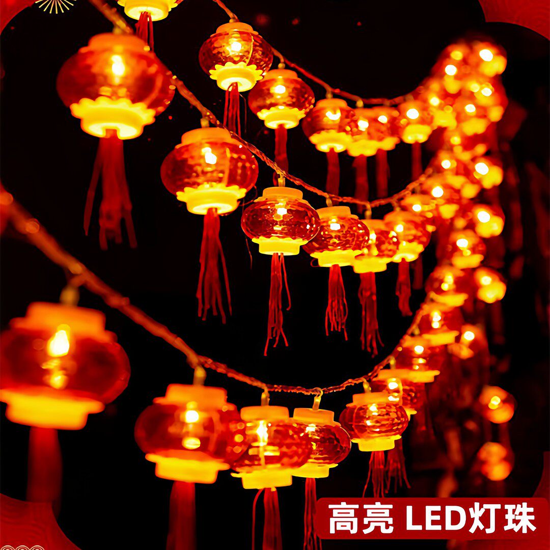 春节户外防水LED红灯笼中国结