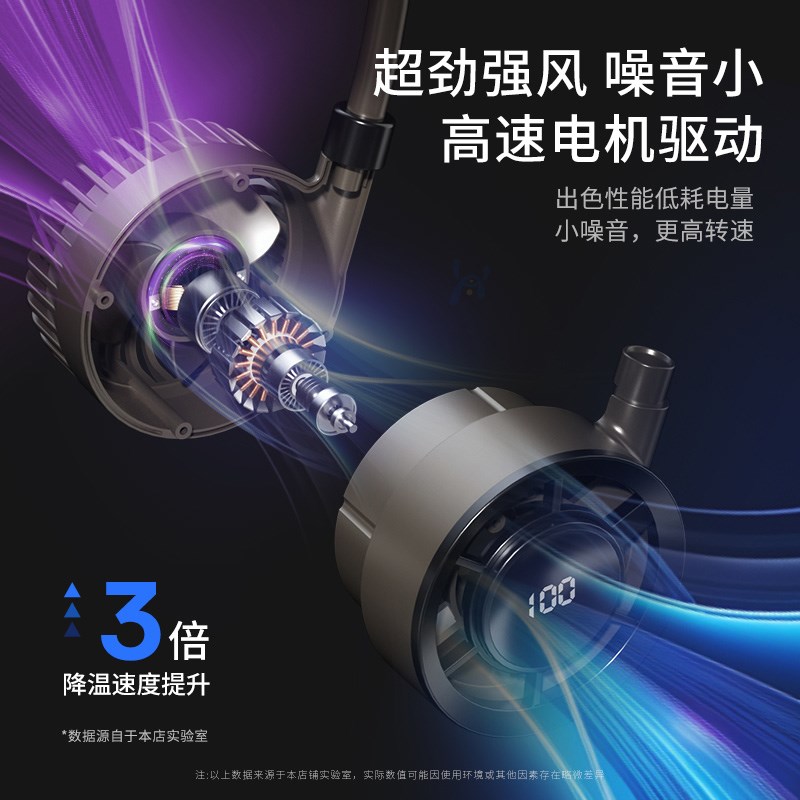 2025新款挂脖小空外制冷便携式随身小型迷电无叶挂脖风扇CUSB充你