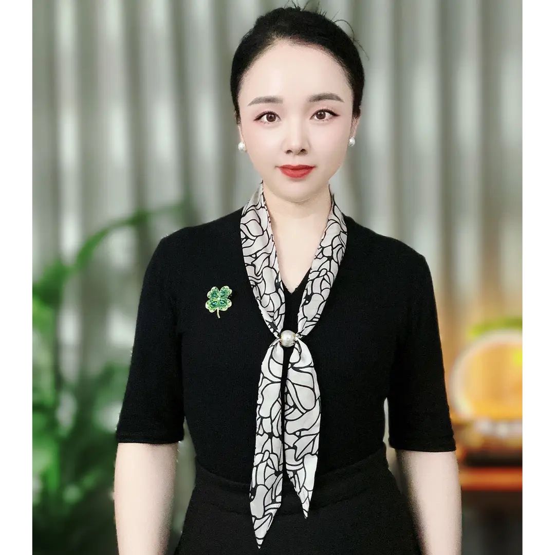 春夏可移动高品质贝珠长条丝巾
