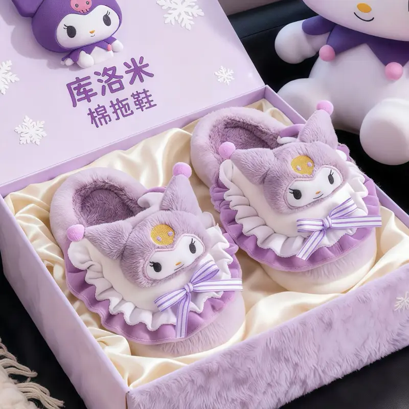 库洛米儿童棉拖鞋秋冬保暖