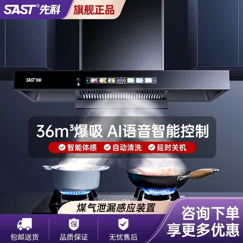 SAST/先科欧式T型抽油烟机家用厨吸油烟机壁挂式抽烟机房顶吸式