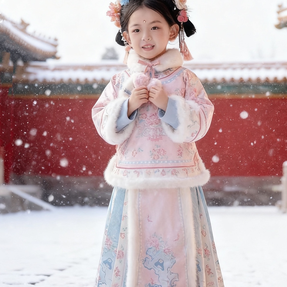 冬季新款加绵加厚格格服汉服