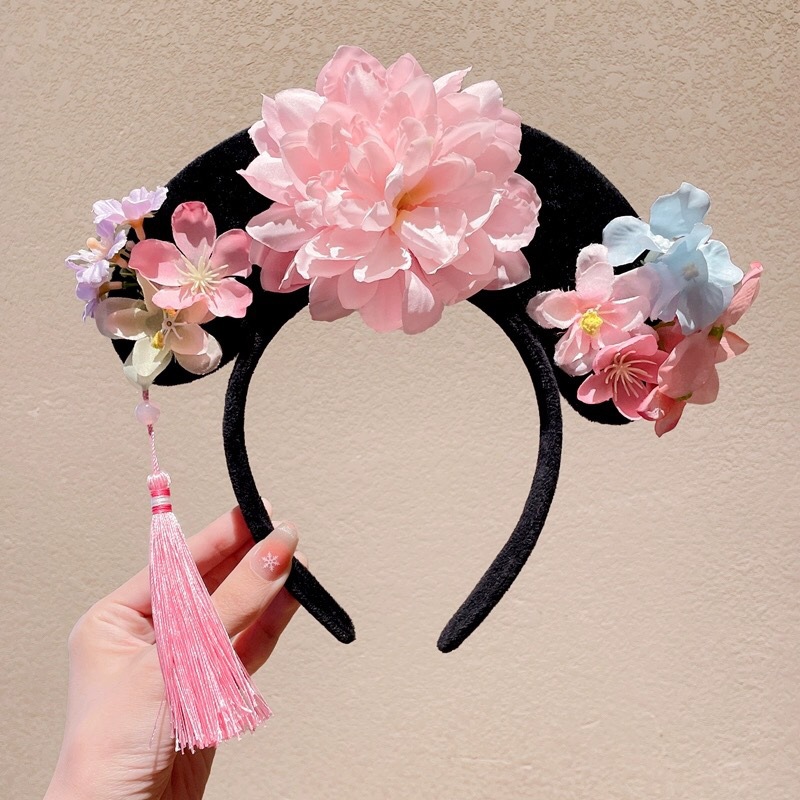 古装格格发箍簪花宫廷风表演头饰甄嬛传贵妃贵人旗头头箍新款