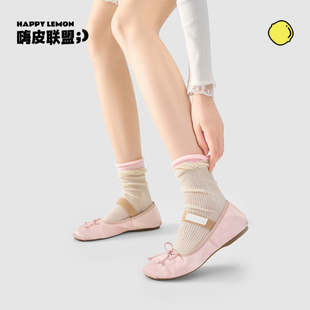爆款 芭蕾风中筒袜2025新款 长袜miu系堆堆袜子 薄款 卷边袜子女夏季