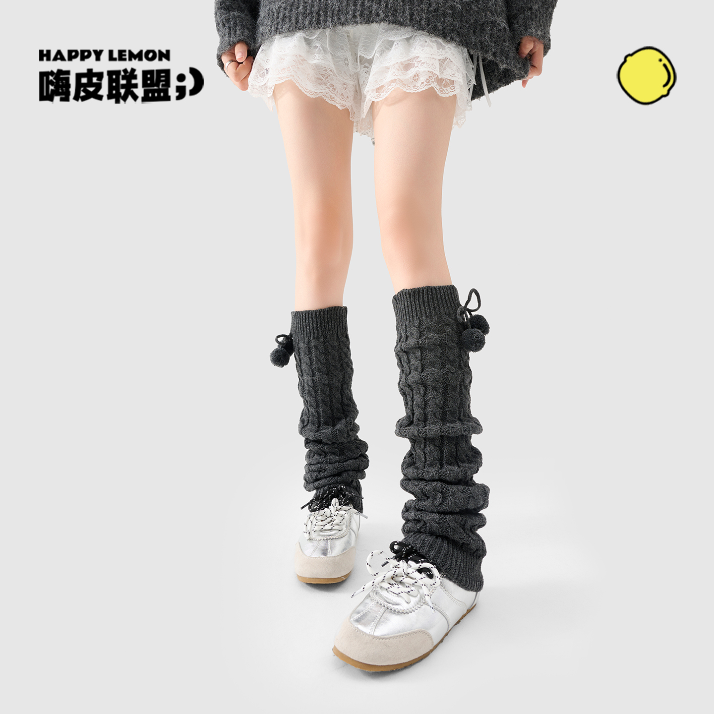 happylemon袜套女生秋冬新品长筒