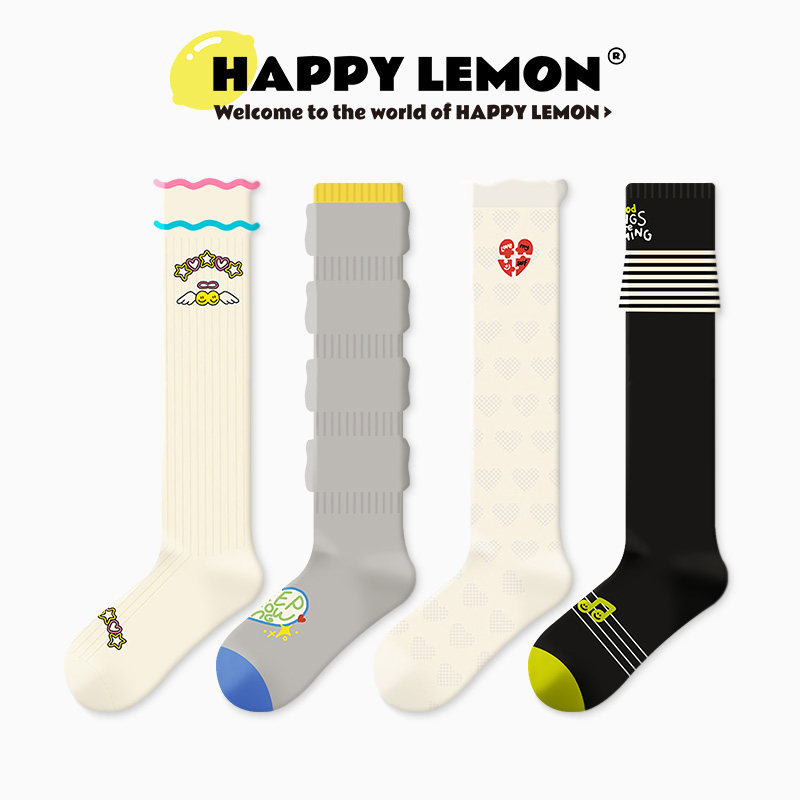 HAPPYLEMON卷边小腿袜子女秋冬原创设计卡通甜美长筒棉堆堆袜高帮,女士内衣/男士内衣/家居服,长筒袜,淘宝优惠券,粉丝福利购,淘宝优惠卷