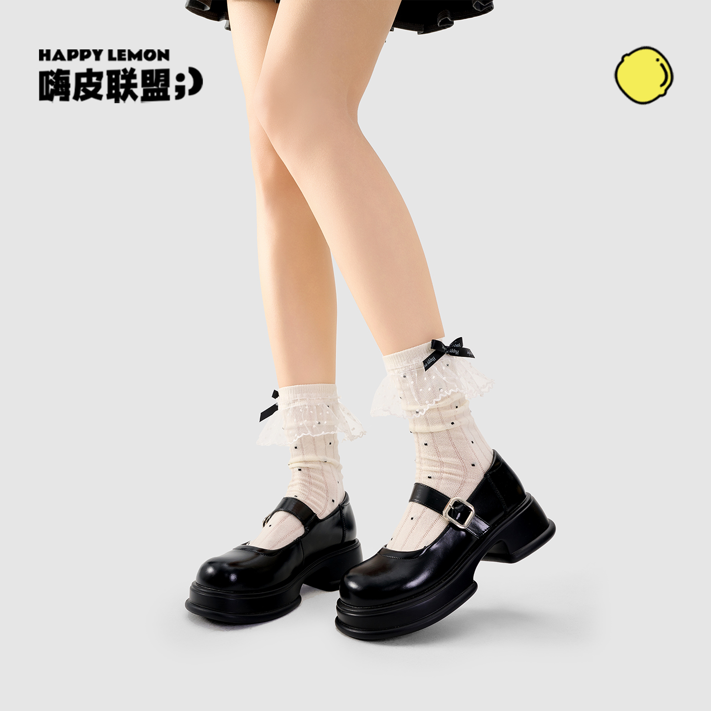happylemon女士夏季中筒袜透气