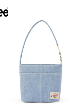 Lee摩登水洗丹宁手提包女大容量通勤轻便水桶包休闲时尚单肩包