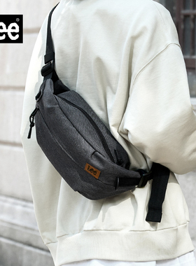 Lee潮牌胸包男运动休闲单肩包女大容量骑行腰包上班通勤包斜挎包