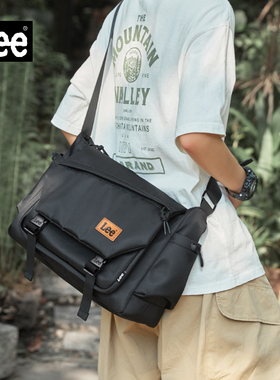 Lee包包女斜挎包2026新款大容量单肩包男黑色轻便通勤邮差包休闲
