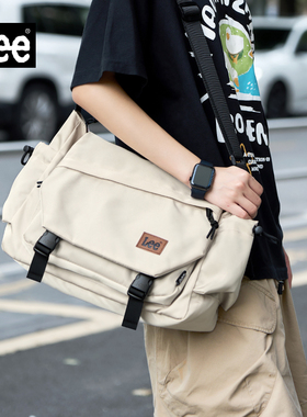 Lee单肩包女新款大容量斜挎包潮流上班通勤包包男休闲上课邮差包