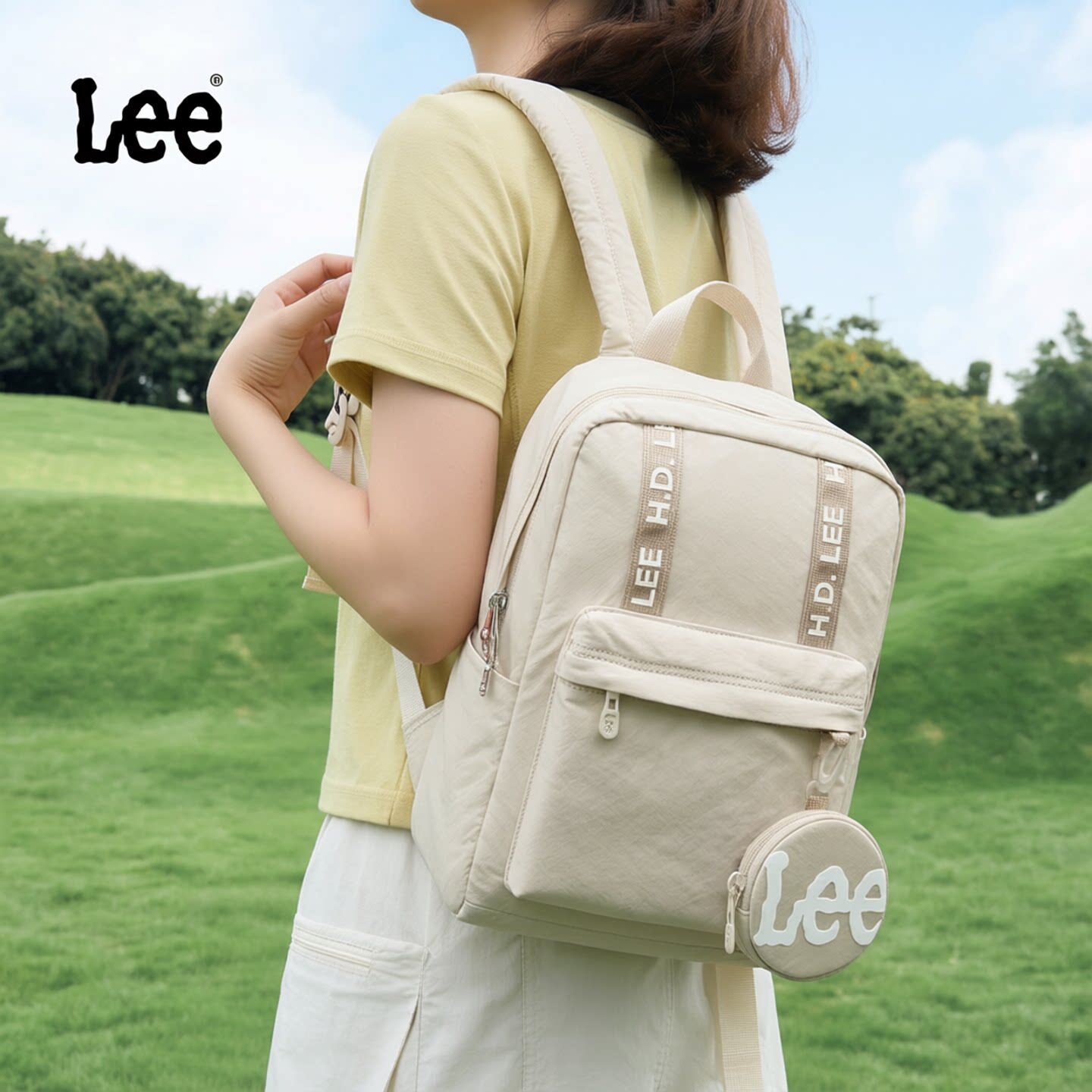 【优惠特价】Lee双肩包女户外高颜值出行通勤背包轻便旅游妈咪包