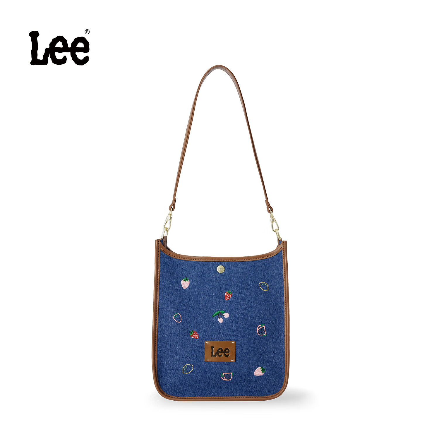 Lee官方正品水果刺绣女生托特包